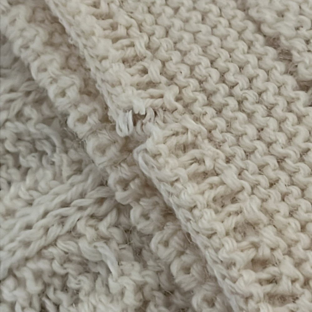 Aran Crafts 100% Wool Irish Chunky Knit Classic Ivory Unisex Scarf 62 x 9 - Picture 8 of 8